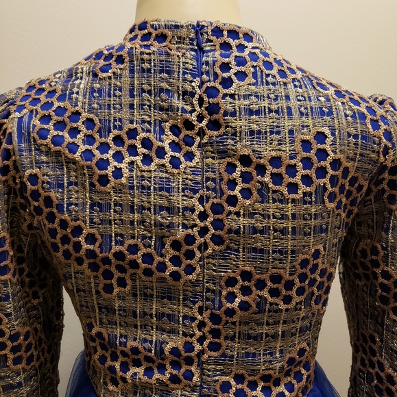 Modest Blue Long Dress - Picture 3 of 4